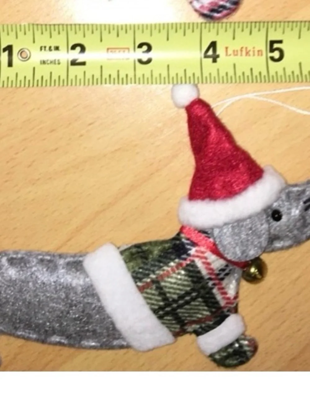 Gray Dachshund Christmas Tree Ornament